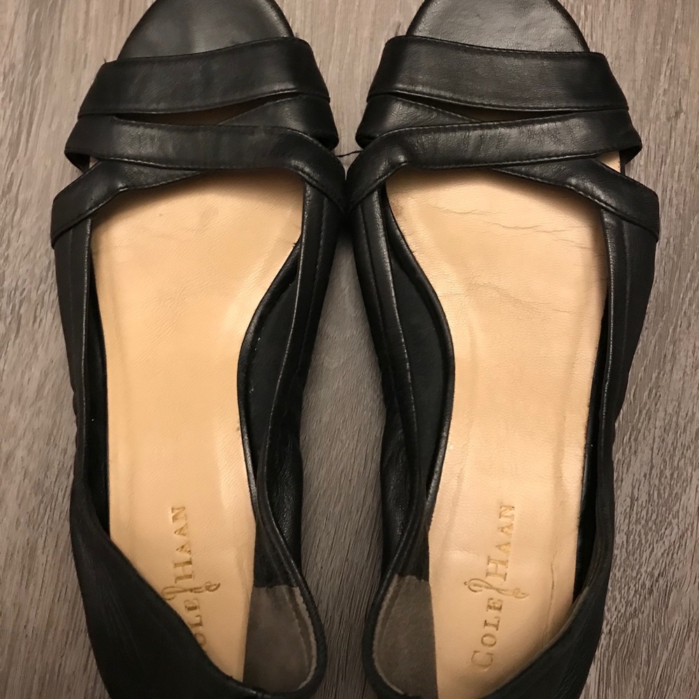 Cole haan leather nike air peep toe heels - Picture 1 of 5
